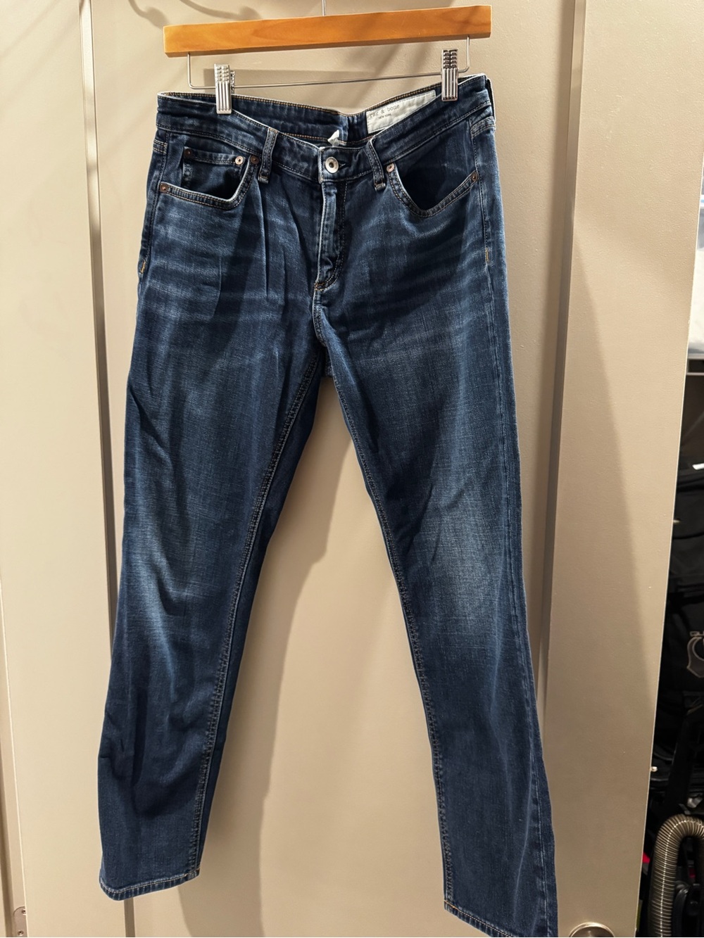 rag & bone Women’s Slim Straight Jeans in Dark Blue